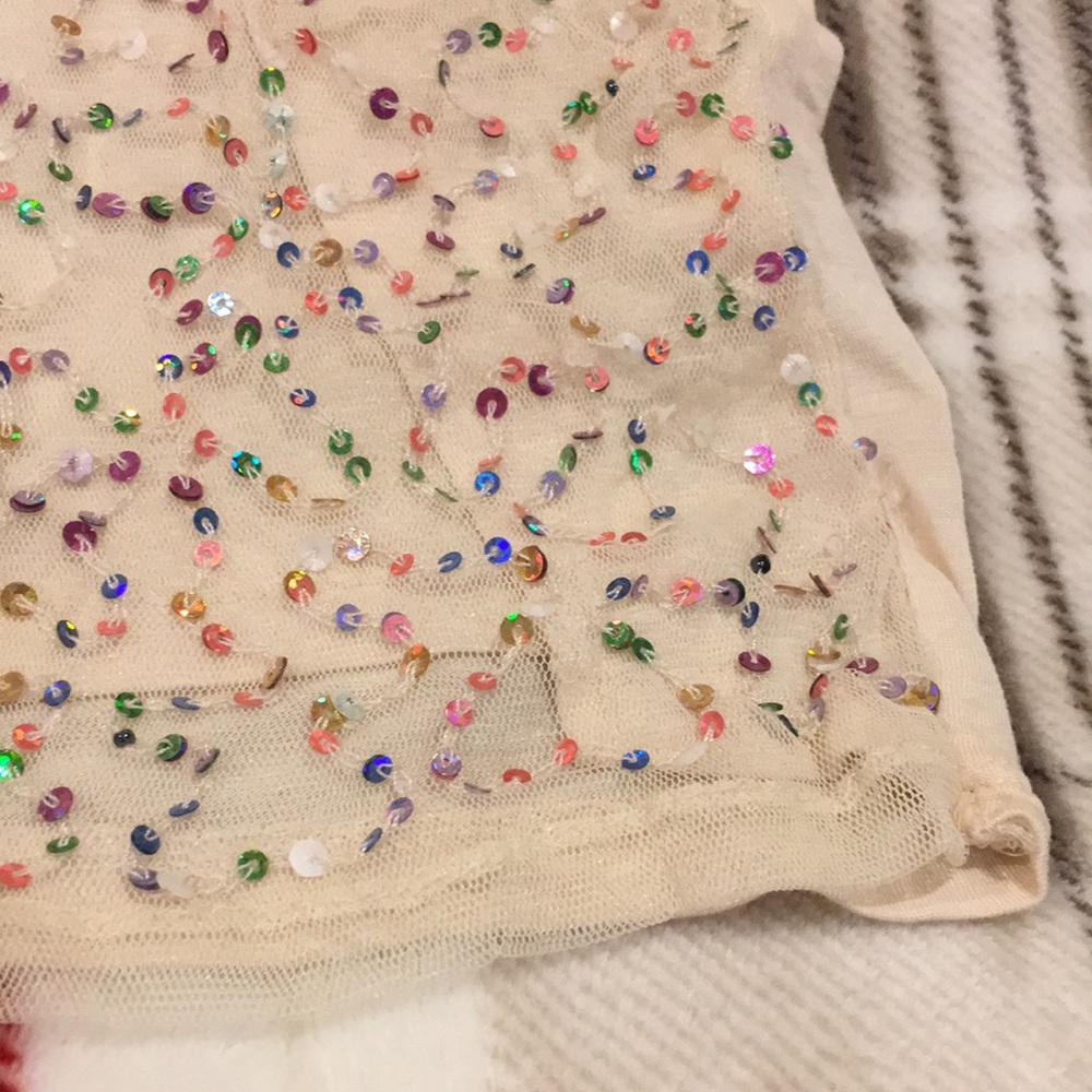 Gorgeous Rainbow Sequin Top Holiday Dazzler H&M Size XS NWT raw edge sleeves - Picture 14 of 16